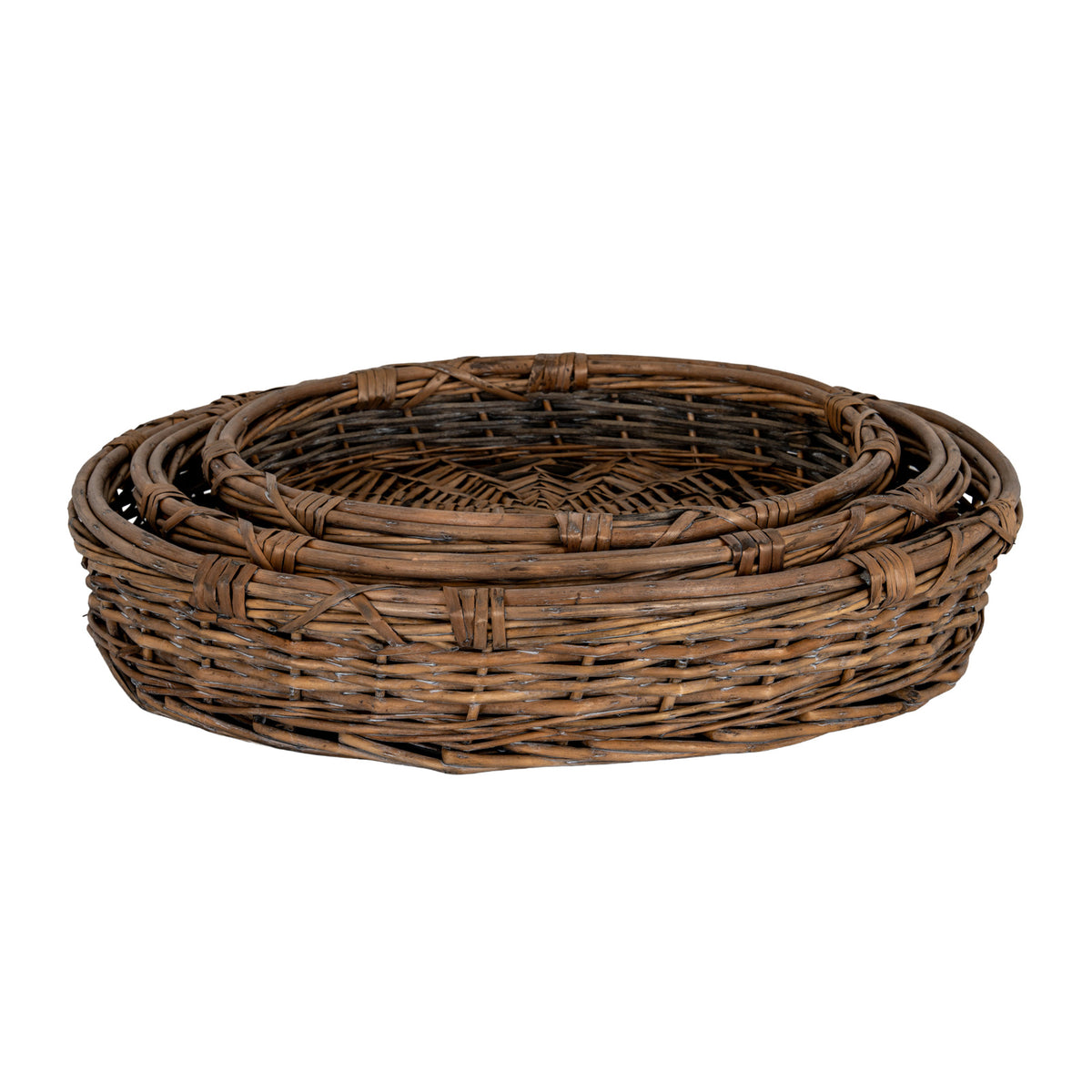 Briar Collection Set Of Three Round Wicker Trays by Hill Interiors - image 2