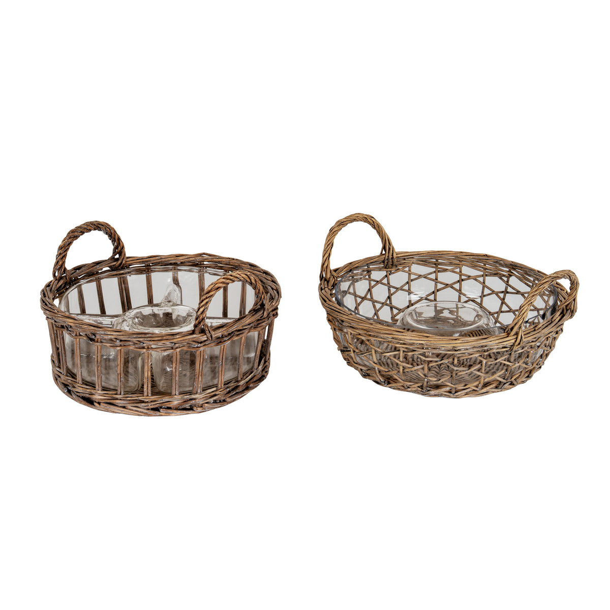 Briar Collection Glass Nibbles Bowl With Wicker Tray by Hill Interiors - image 2