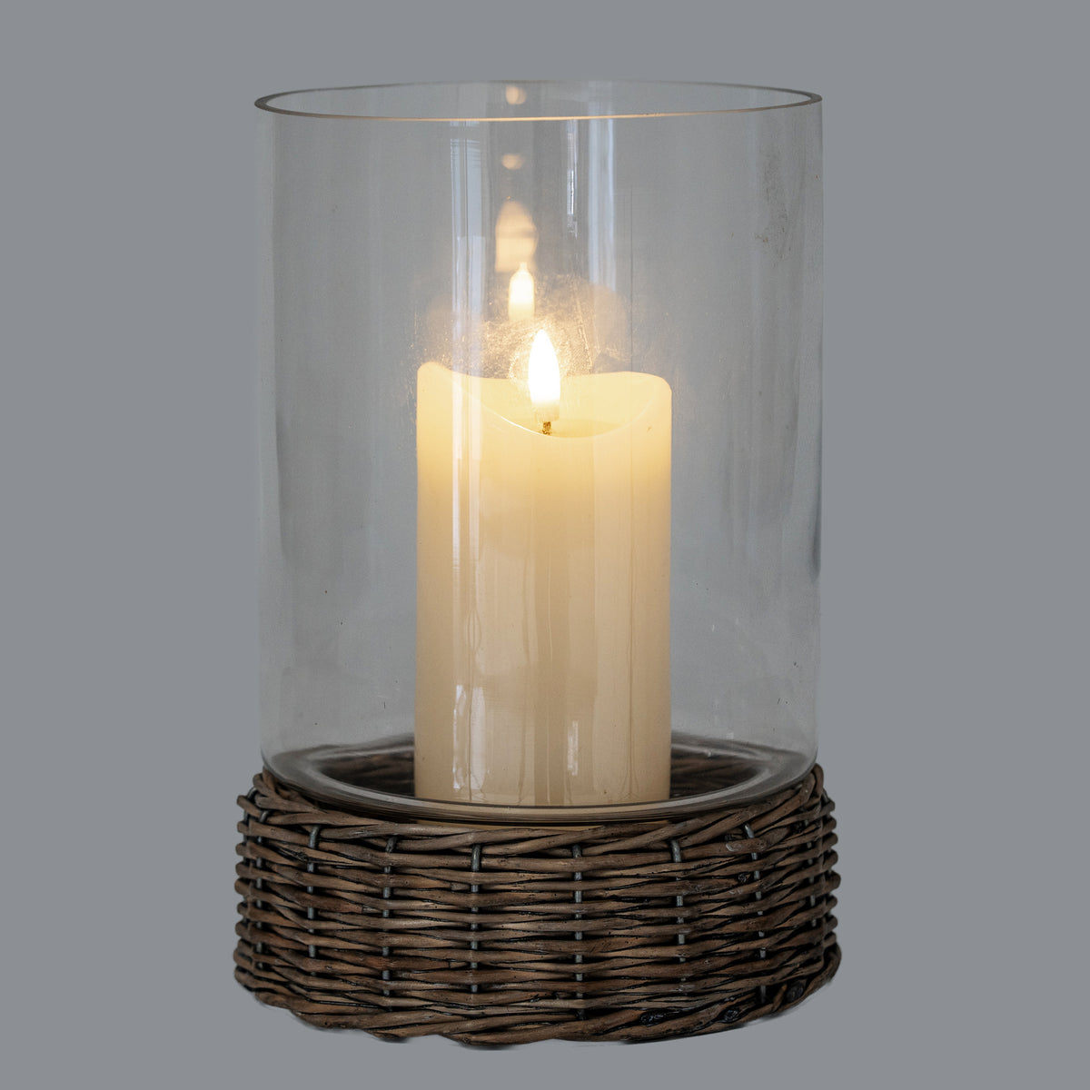 Briar Collection Hurricane Lantern With Wicker Tray by Hill Interiors - image 3