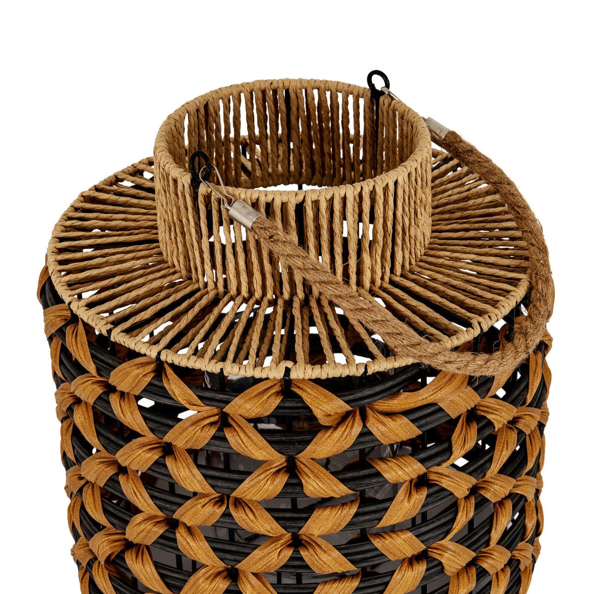 Large Woven Wicker Lantern With Jute Handle by Hill Interiors - image 4