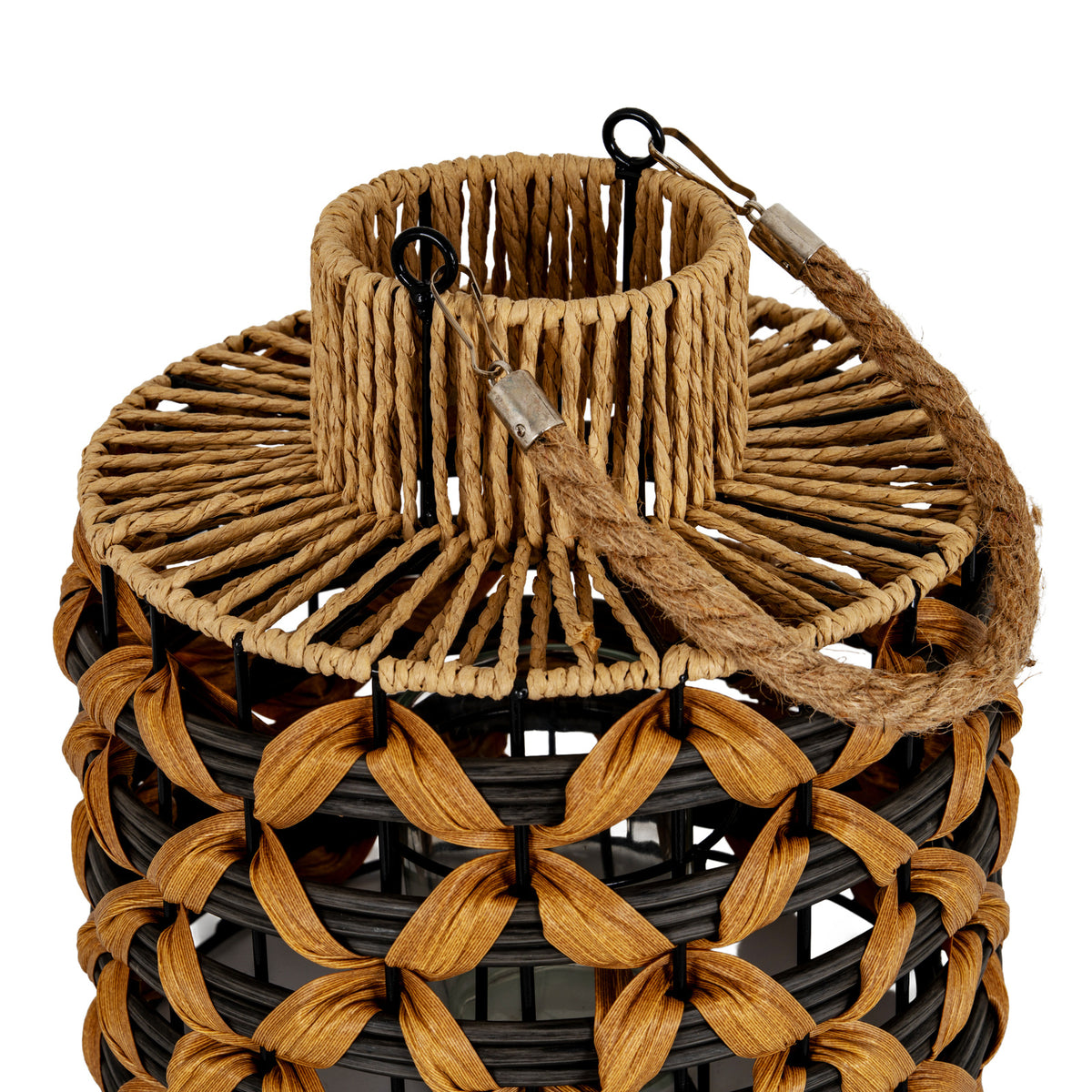 Woven Wicker Lantern With Jute Handle by Hill Interiors - image 4