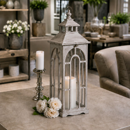 Set Of Three Wooden Lanterns With Archway Design by Hill Interiors - image 3