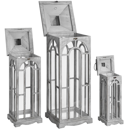 Set Of Three Wooden Lanterns With Archway Design by Hill Interiors - image 5