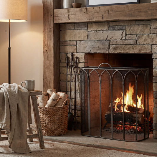 Gothic Antique Pewter Firescreen by Hill Interiors
