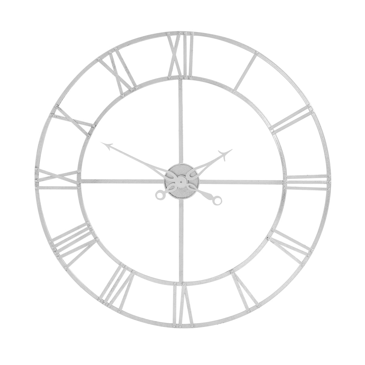 Large Silver Foil Skeleton Wall Clock by Hill Interiors