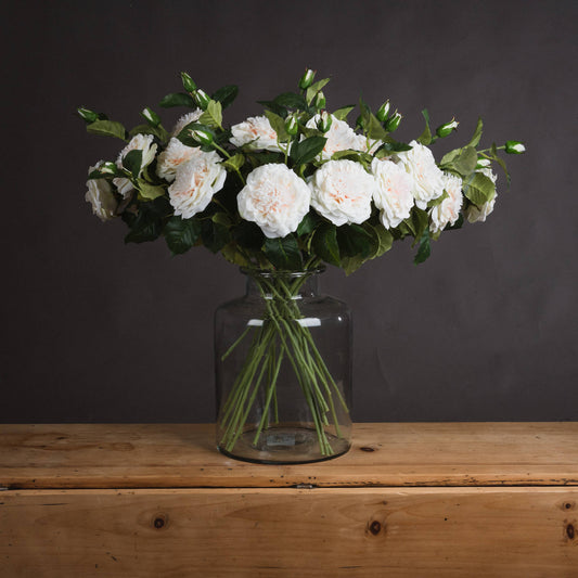White Garden Rose Spray by Hill Interiors