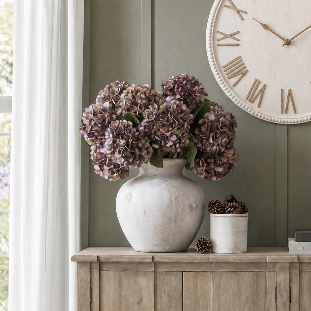 Autumn Burgundy Hydrangea by Hill Interiors