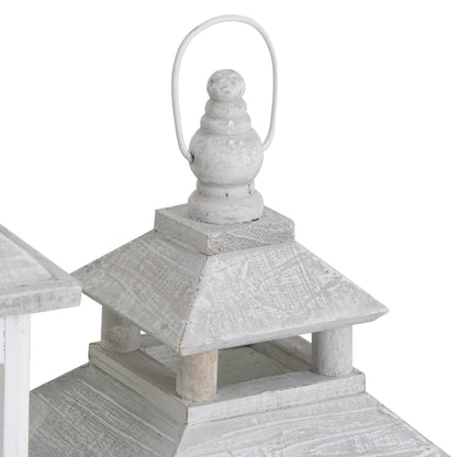 Set Of 3 White Window Style Lanterns With Open Top by Hill Interiors - image 2