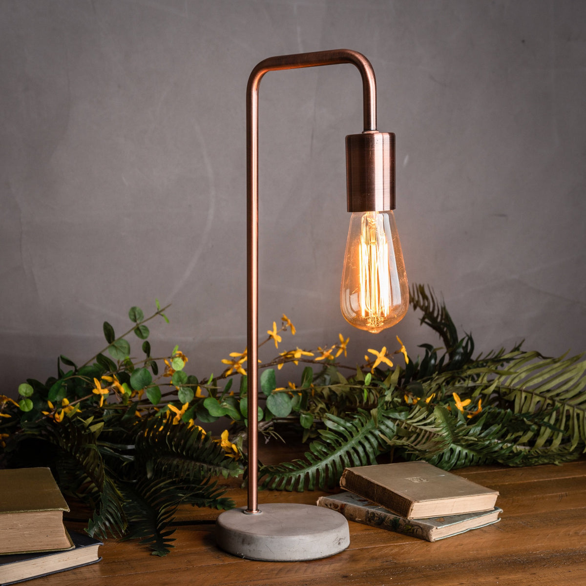 Copper Industrial Lamp With Stone Base by Hill Interiors - image 4