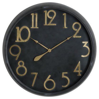 Soho Brass And Black Large Clock by Hill Interiors