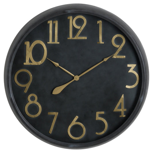 Soho Brass And Black Large Clock by Hill Interiors