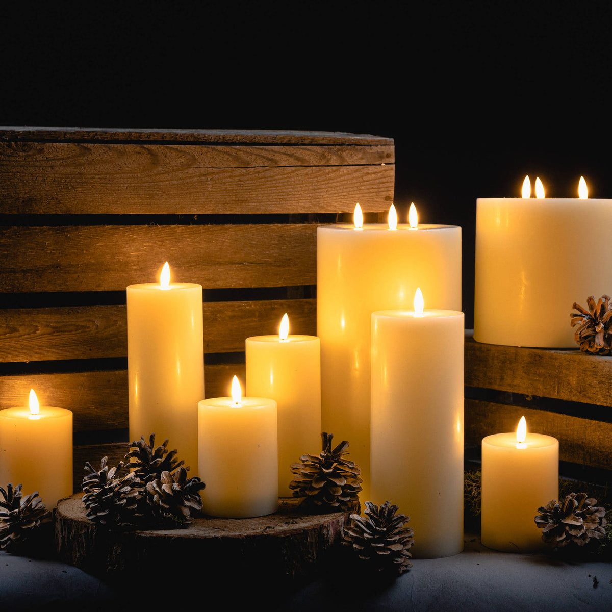 Luxe Collection Natural Glow 3.5 x 9 LED Cream Wax Candle by Hill Interiors - image 5