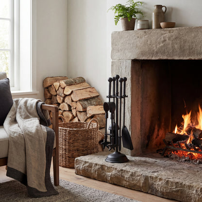 Ball Topped Companion Set In Black by Hill Interiors