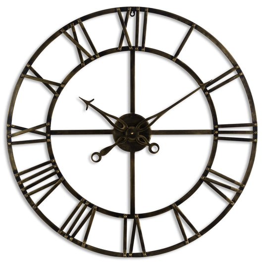 Small Antique Brass Skeleton Clock by Hill Interiors