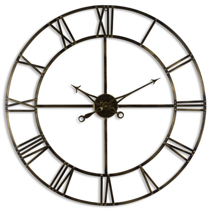 Large Antique Brass Large Skeleton Clock by Hill Interiors