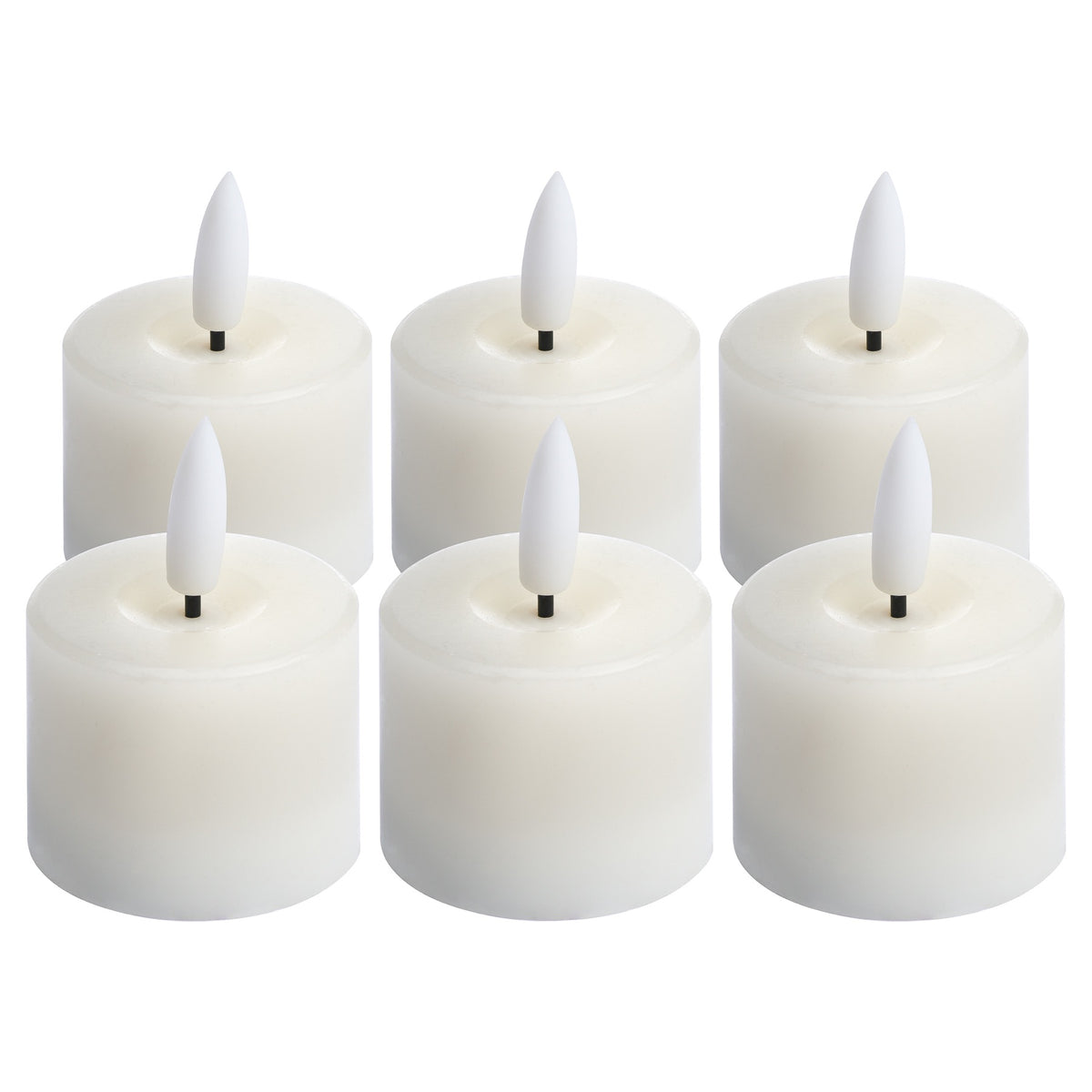 Luxe Collection Set Of 6 Natural Glow Led Tealight Candles by Hill Interiors