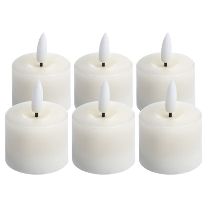 Luxe Collection Set Of 6 Natural Glow Led Tealight Candles by Hill Interiors