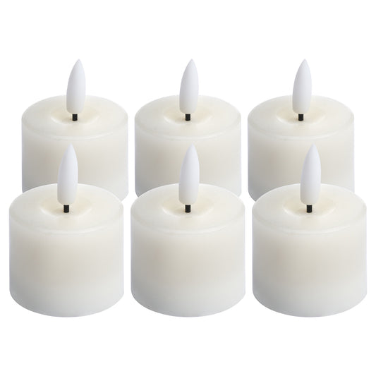 Luxe Collection Set Of 6 Natural Glow Led Tealight Candles by Hill Interiors