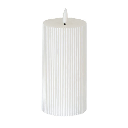 Luxe Collection Natural Glow 3x6 Textured Ribbed LED Candle by Hill Interiors