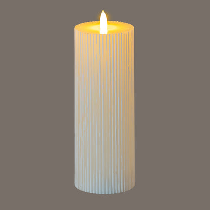 Luxe Collection Natural Glow 3x8 Textured Ribbed LED Candle by SEDERVA - image 2