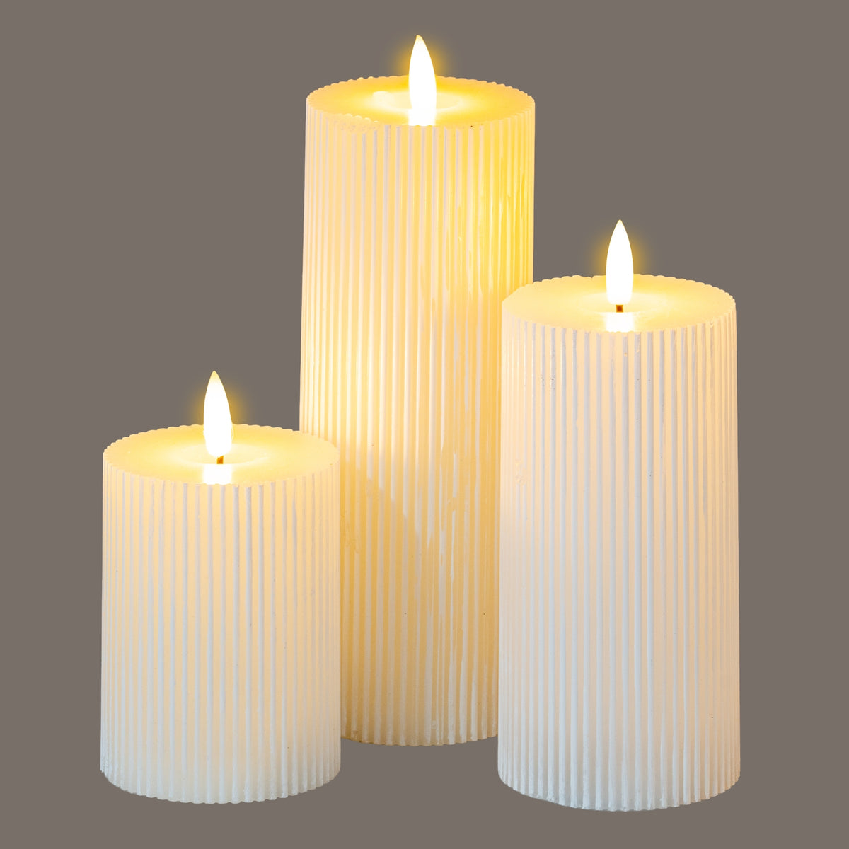 Luxe Collection Natural Glow 3x8 Textured Ribbed LED Candle by SEDERVA - image 4