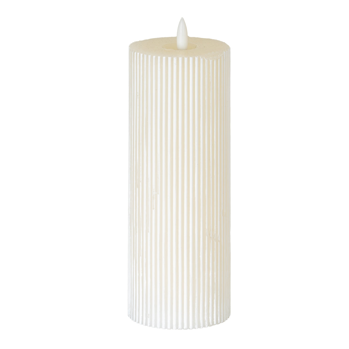Luxe Collection Natural Glow 3x8 Textured Ribbed LED Candle by SEDERVA