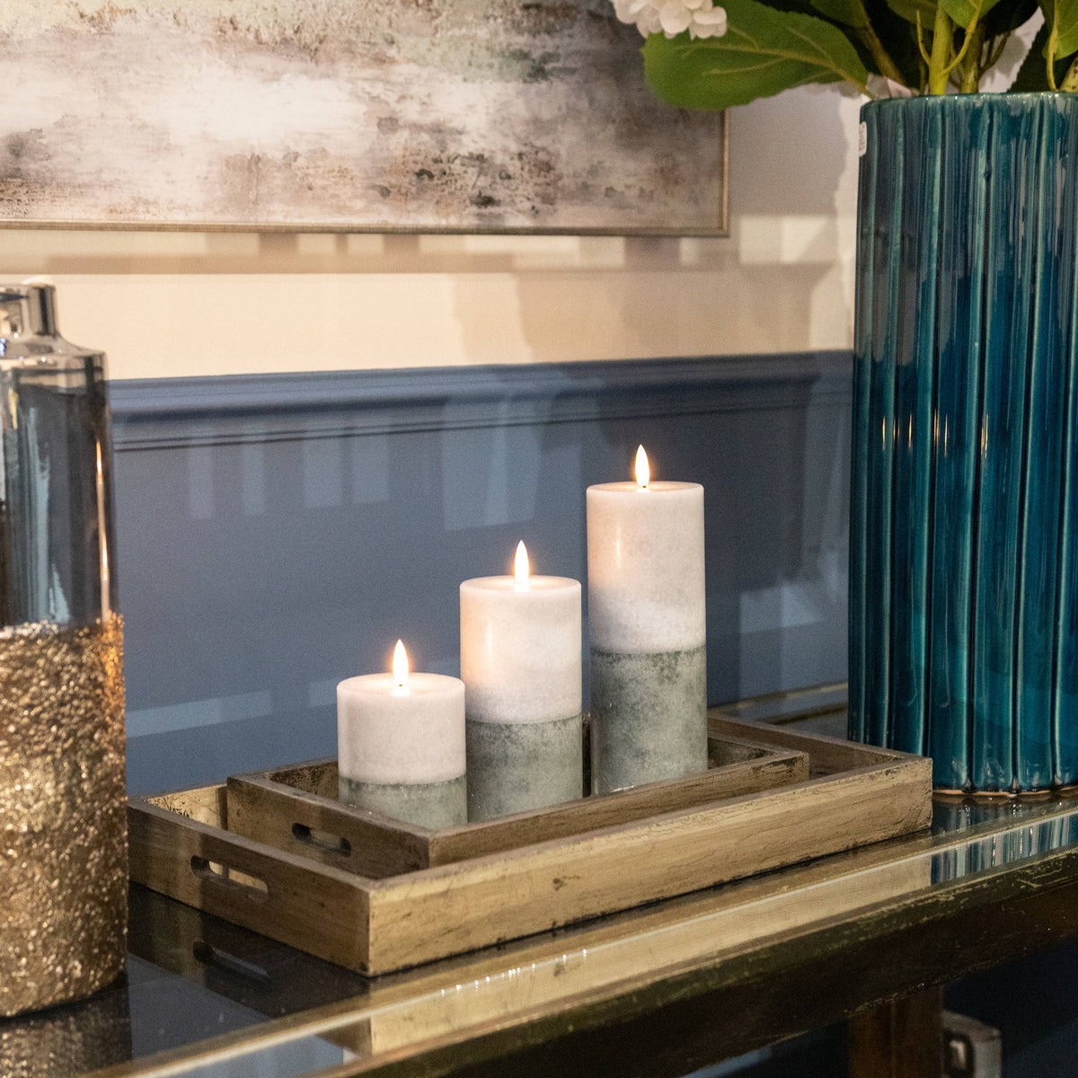Luxe Collection Natural Glow 3x6 Stone LED Wax Candle by Hill Interiors - image 3