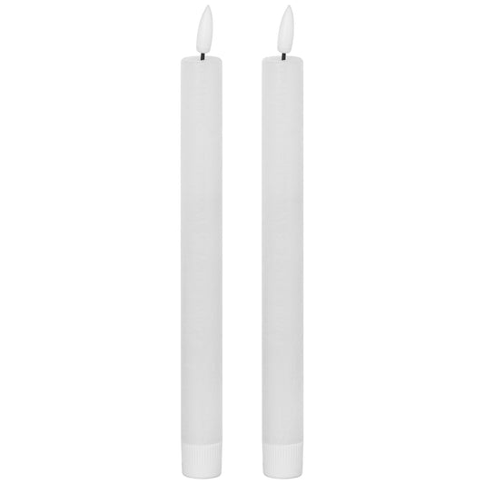 Luxe Collection Natural Glow S/ 2 White LED Dinner Candles by Hill Interiors