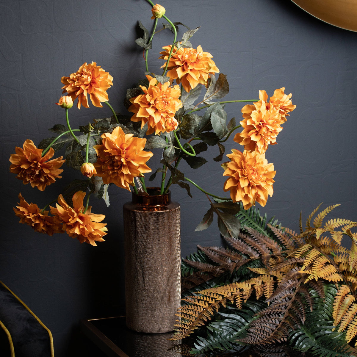Orange Dahlia Spray by Hill Interiors - image 3