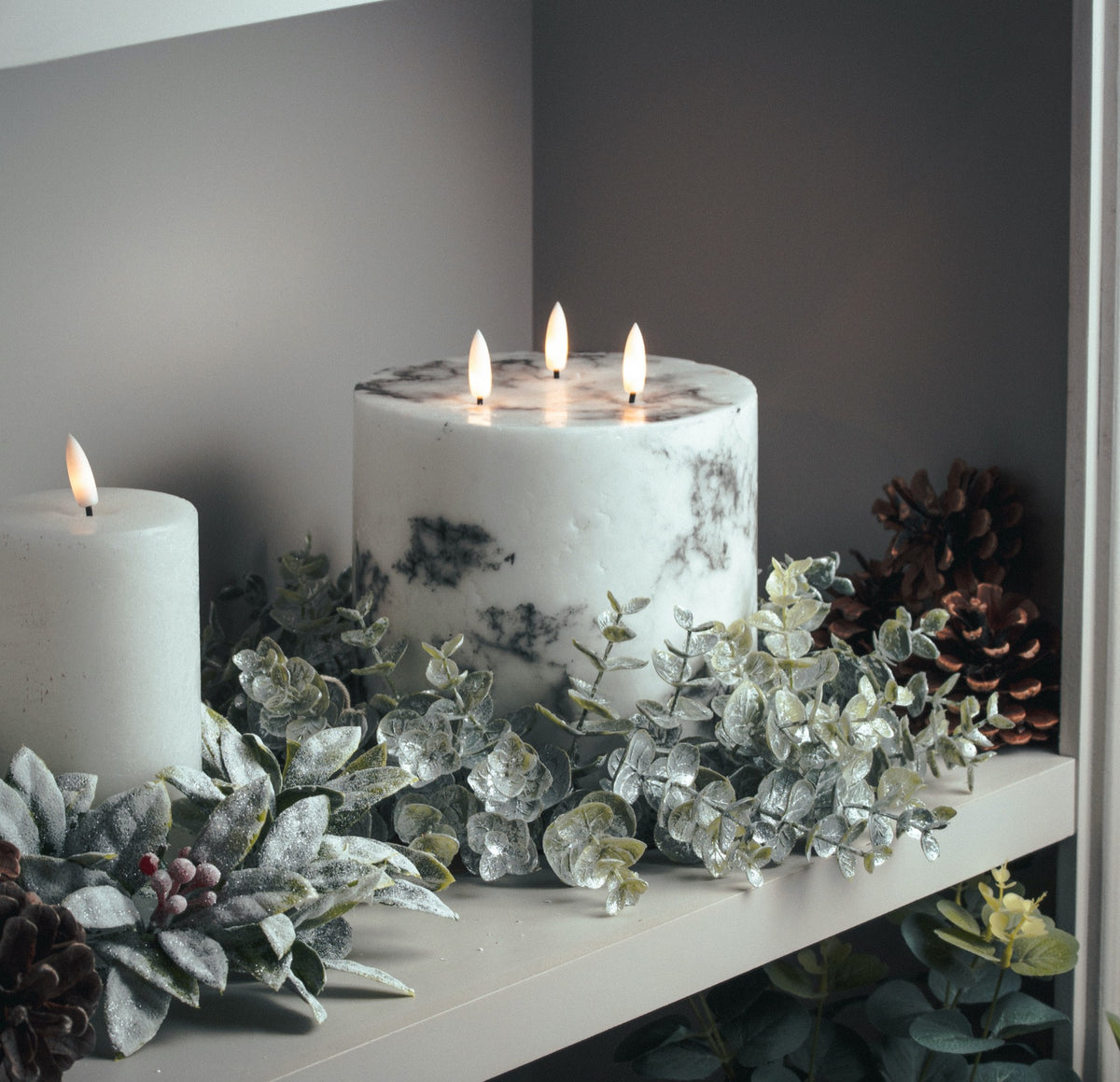 Large Frosted Eucalyptus Candle Wreath by Hill Interiors - image 4