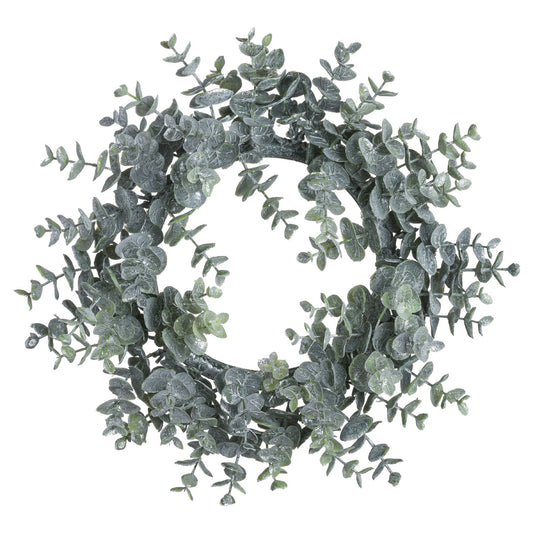 Large Frosted Eucalyptus Candle Wreath by Hill Interiors