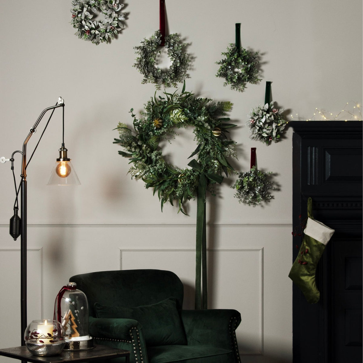 Medium Frosted Eucalyptus Candle Wreath by Hill Interiors - image 3