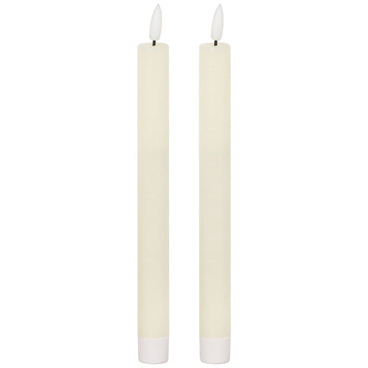 Luxe Collection Natural Glow S/ 2 Ivory LED Dinner Candles by Hill Interiors