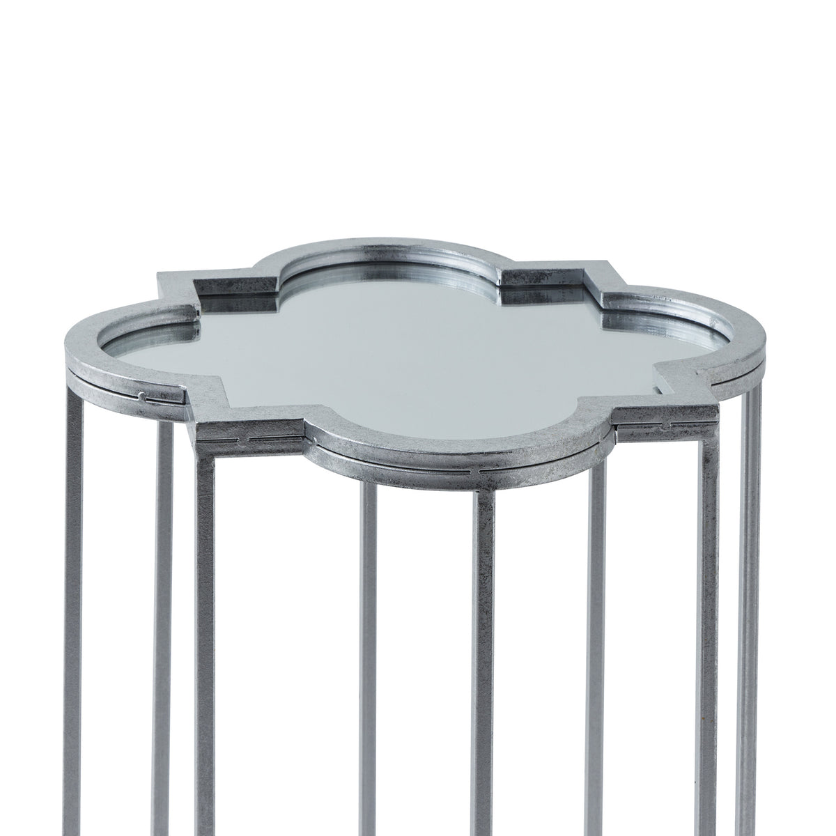 Quarter Foil Mirrored Set Of Two Side Tables by Hill Interiors - image 4