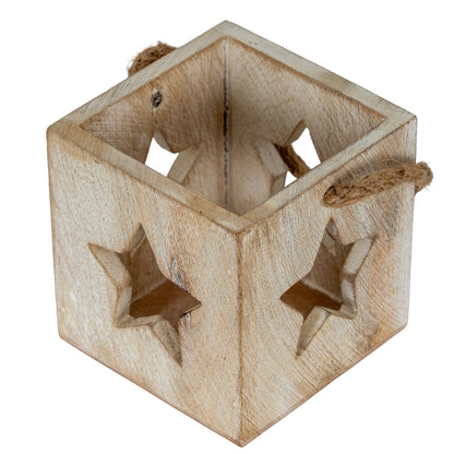 Washed Wood Star Tealight Candle Holder by Hill Interiors - image 3