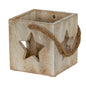 Washed Wood Star Tealight Candle Holder by Hill Interiors