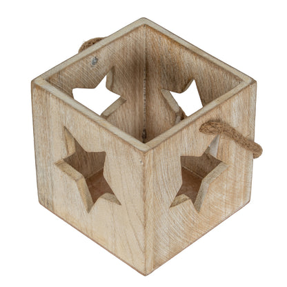 Washed Wood Large Star Tealight Candle Holder by Hill Interiors - image 3