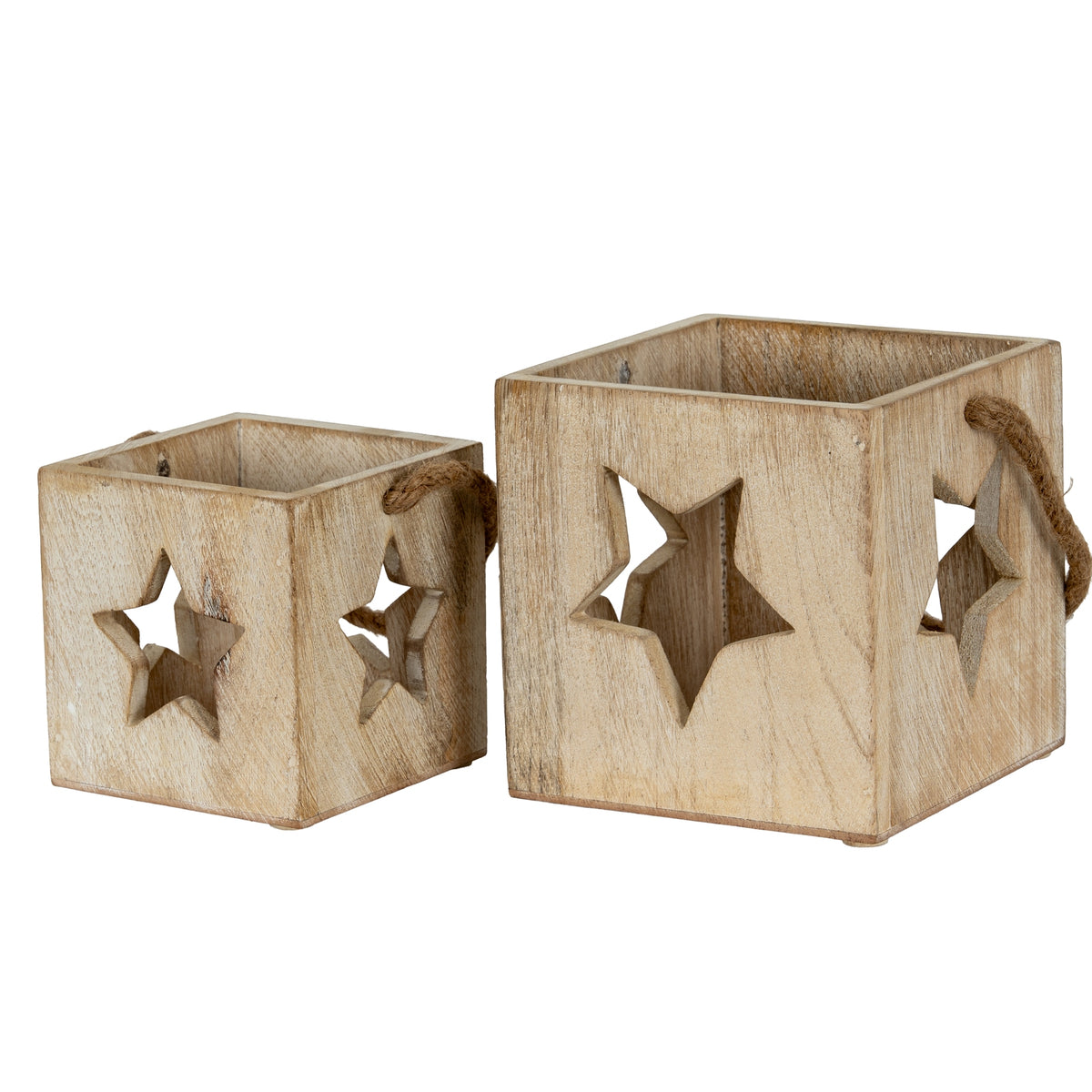 Washed Wood Large Star Tealight Candle Holder by Hill Interiors - image 4