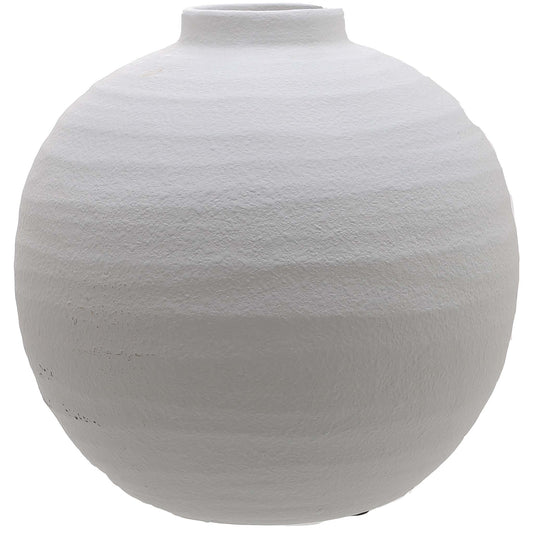 Tiber Matt White Ceramic Vase by Hill Interiors
