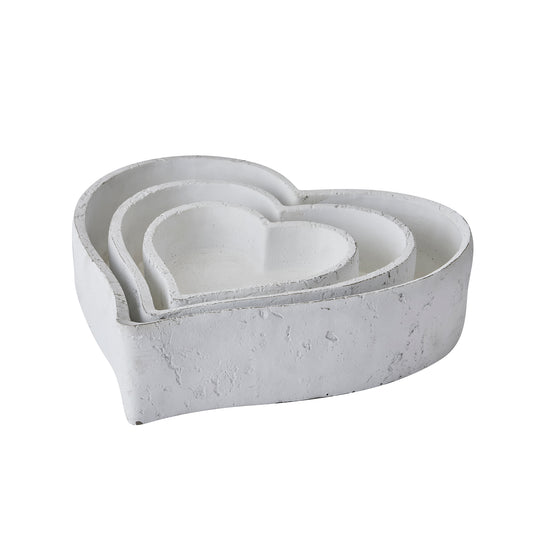 Set Of Three Large Matt White Ceramic Dishes by Hill Interiors