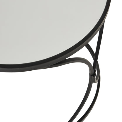 Concaved Set Of Two Black Mirrored Side Tables by Hill Interiors - image 3