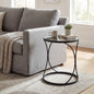 Concaved Set Of Two Black Mirrored Side Tables by Hill Interiors