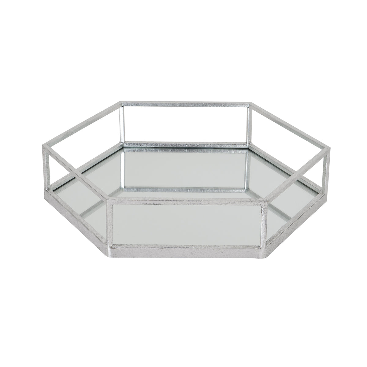 Silver Hexagon Set Of Two Trays by Hill Interiors - image 2