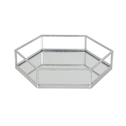 Silver Hexagon Set Of Two Trays by Hill Interiors - image 2