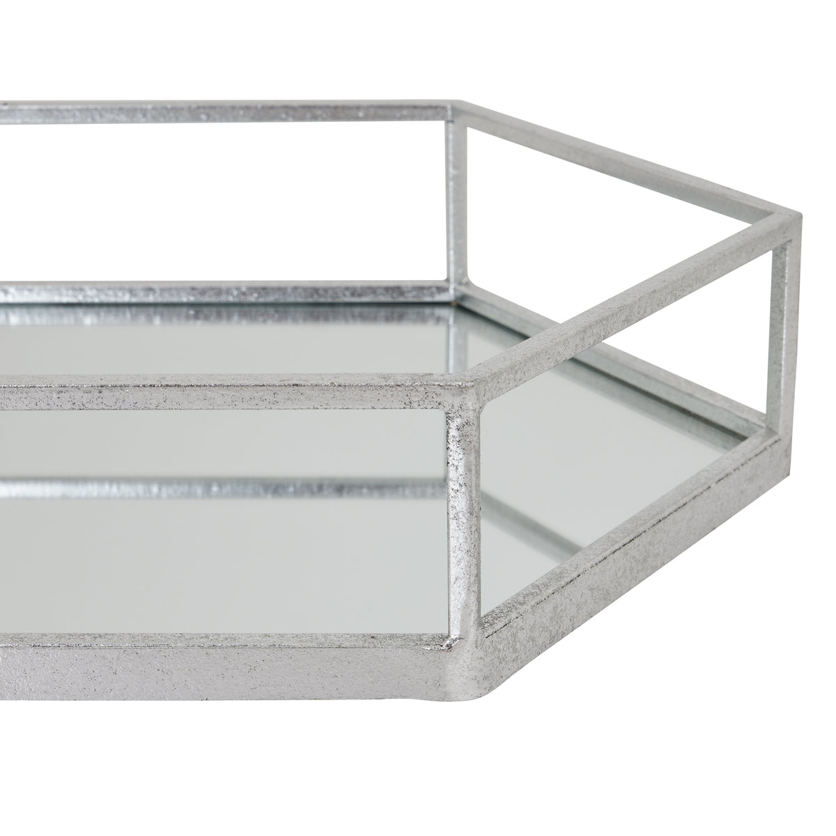 Silver Hexagon Set Of Two Trays by Hill Interiors - image 3