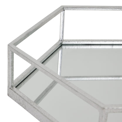 Silver Hexagon Set Of Two Trays by Hill Interiors - image 4