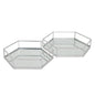 Silver Hexagon Set Of Two Trays by Hill Interiors
