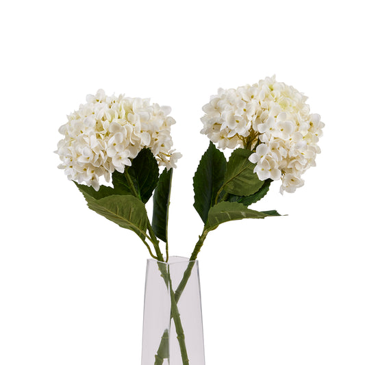 White Hydrangea Stem by Hill Interiors