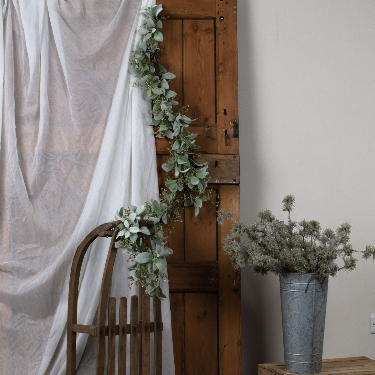 Winter Garland With Lambs Ear And Wax Flower by Hill Interiors - image 3