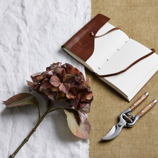 Mixed Autumn Browns Single Hydrangea Stem by Hill Interiors